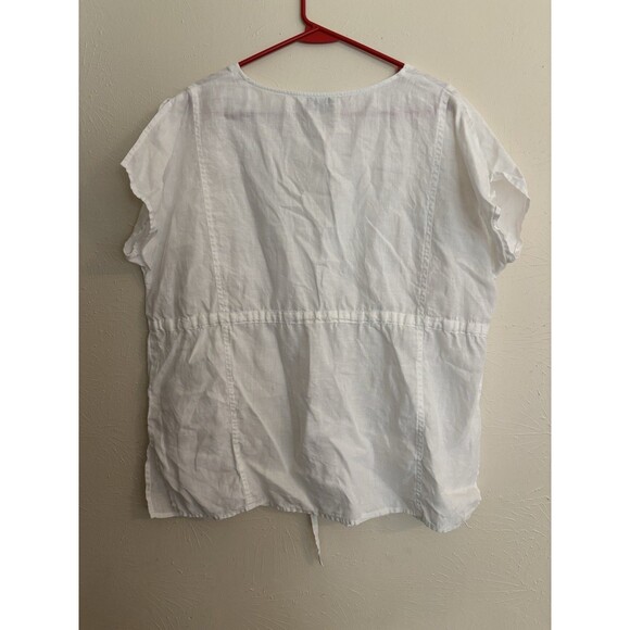 Talbots Irish Linen Women’s Button Down Shirt Size 16W Adjustable Wait Lagenlook - Picture 2 of 6